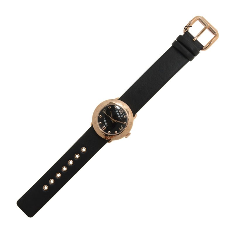  Shop Authentic Marc Jacobs Amy Black Dial Black Leather Strap Watch for Women - MBM1225 - Luxxuri
