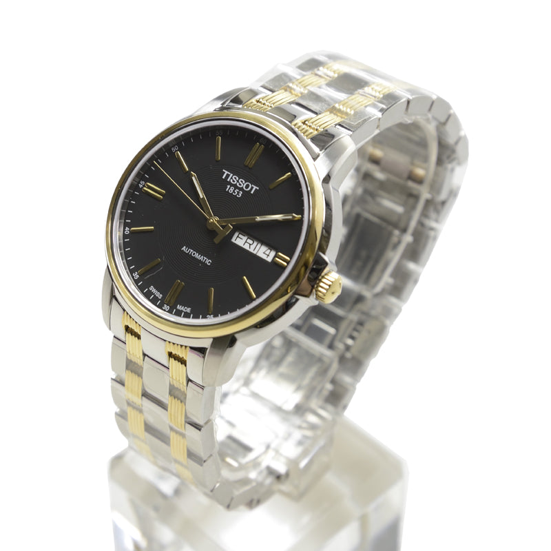  Shop Authentic Tissot Automatics III Day Date Black Dial Two Tone Steel Strap Watch For Men - T065.430.22.051.00 - Luxxuri