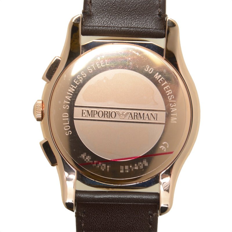  Shop Authentic Emporio Armani Chronograph Brown Dial Brown Leather Strap Watch For Men - AR1701 - Luxxuri