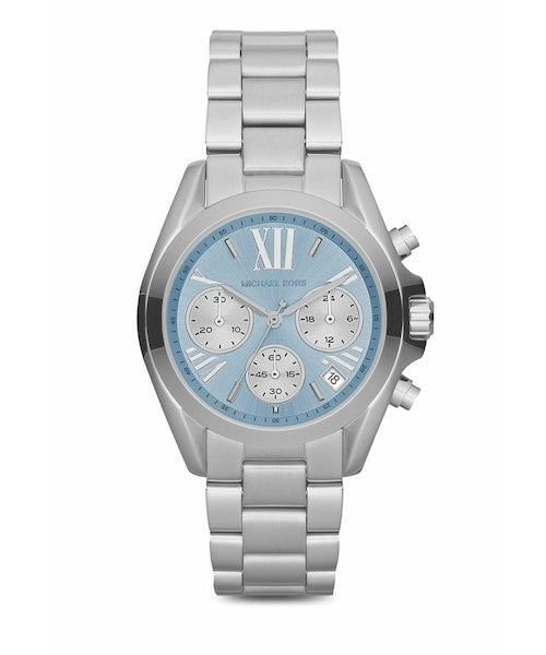  Shop Authentic Michael Kors Bradshaw Chronograph Blue Dial Silver Steel Strap Watch For Women - MK6098 - Luxxuri