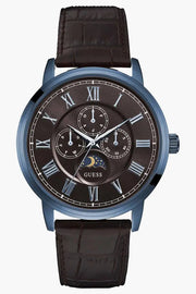  Shop Authentic Guess Delancy Analog Brown Dial Brown Leather Strap Watch For Men - W0870G3 - Luxxuri