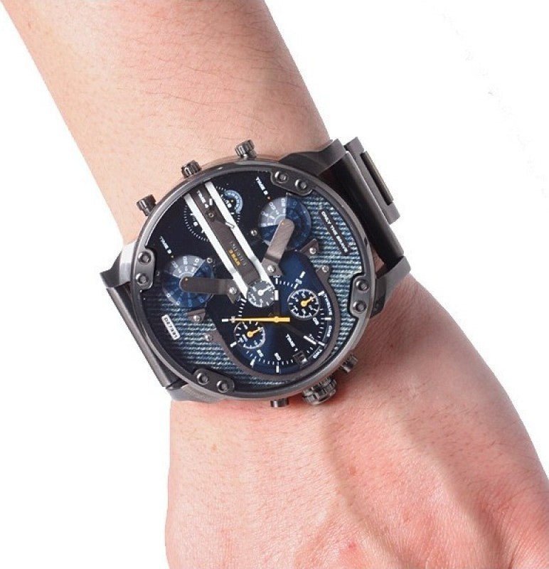  Shop Authentic Diesel Big Daddy 2.0 Blue Dial Grey Stainless Strap Watch For Men - DZ7331 - Luxxuri