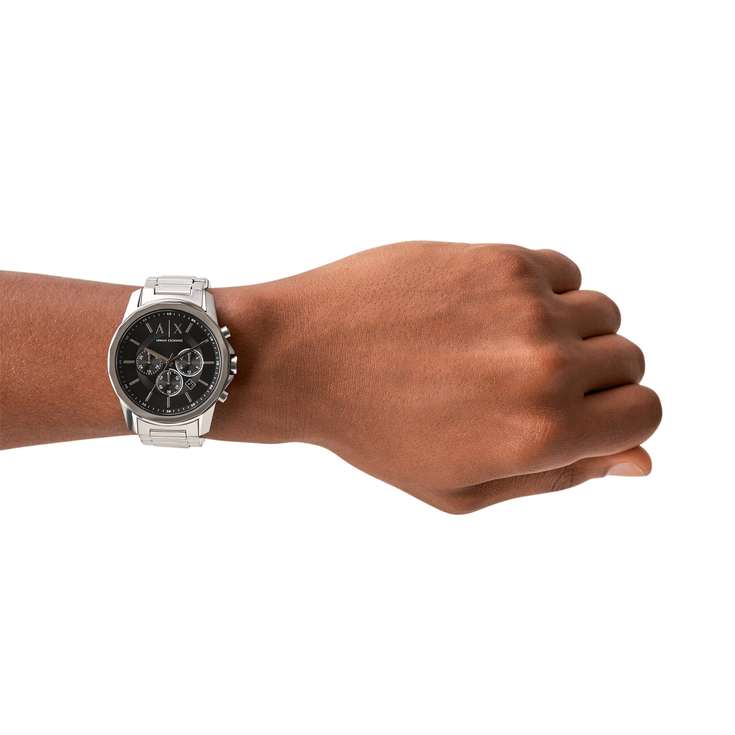  Shop Authentic Armani Exchange Banks Chronograph Black Dial Silver Steel Strap Watch For Men - AX1720 - Luxxuri
