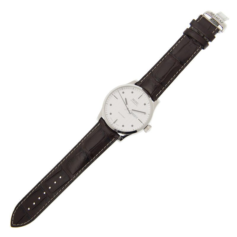  Shop Authentic Mido Multifort Automatic Silver Dial Black Leather Strap Watch For Men - M005.430.16.031.80 - Luxxuri