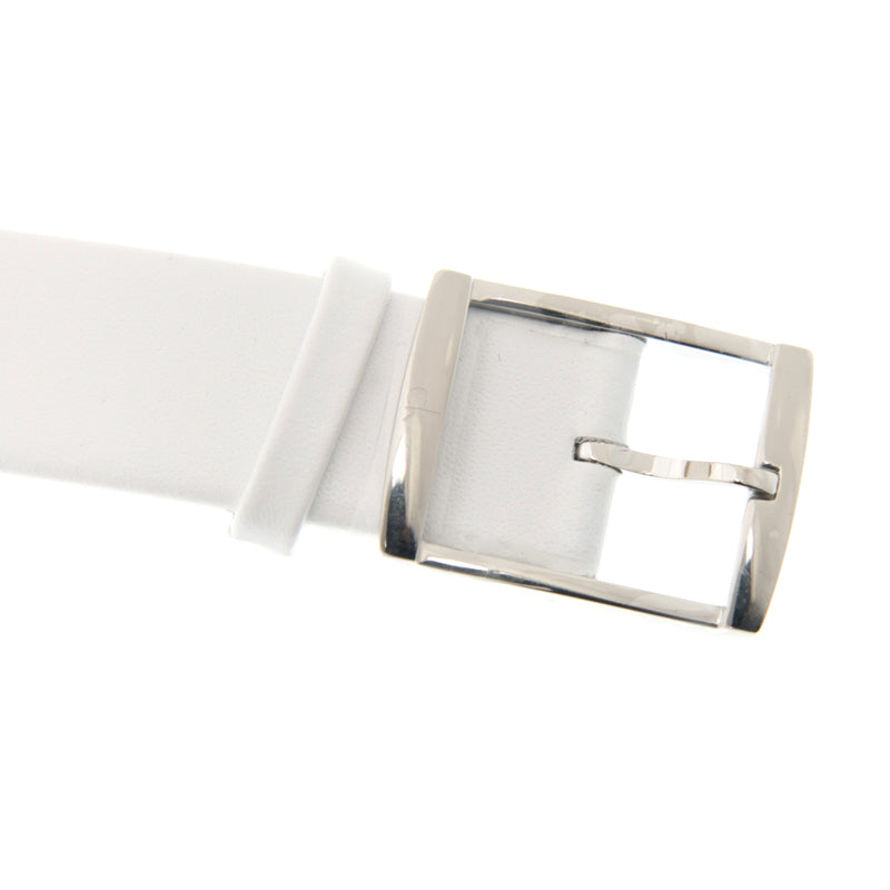  Shop Authentic Calvin Klein Mark Silver Dial White Leather Strap Watch for Women - K3R231L6 - Luxxuri