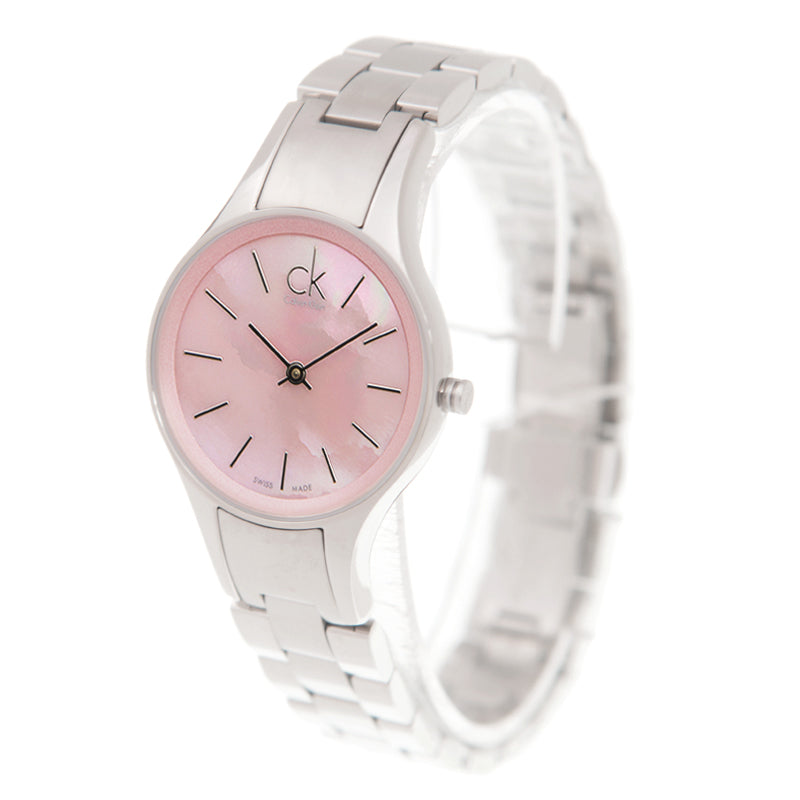  Shop Authentic Calvin Klein Simplicity Pink Dial Silver Steel Strap Watch for Women - K432314E - Luxxuri