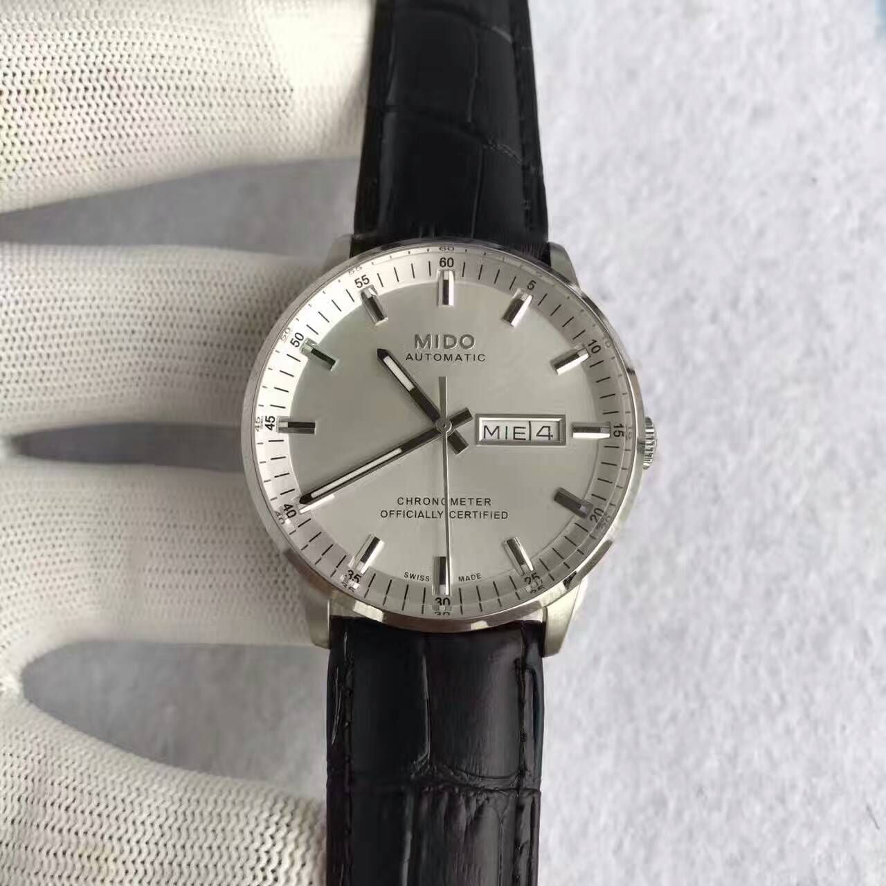  Shop Authentic Mido Comander II Automatic Chronometer Silver Dial Black Leather Strap Watch For Men - M021.431.16.031.00 - Luxxuri