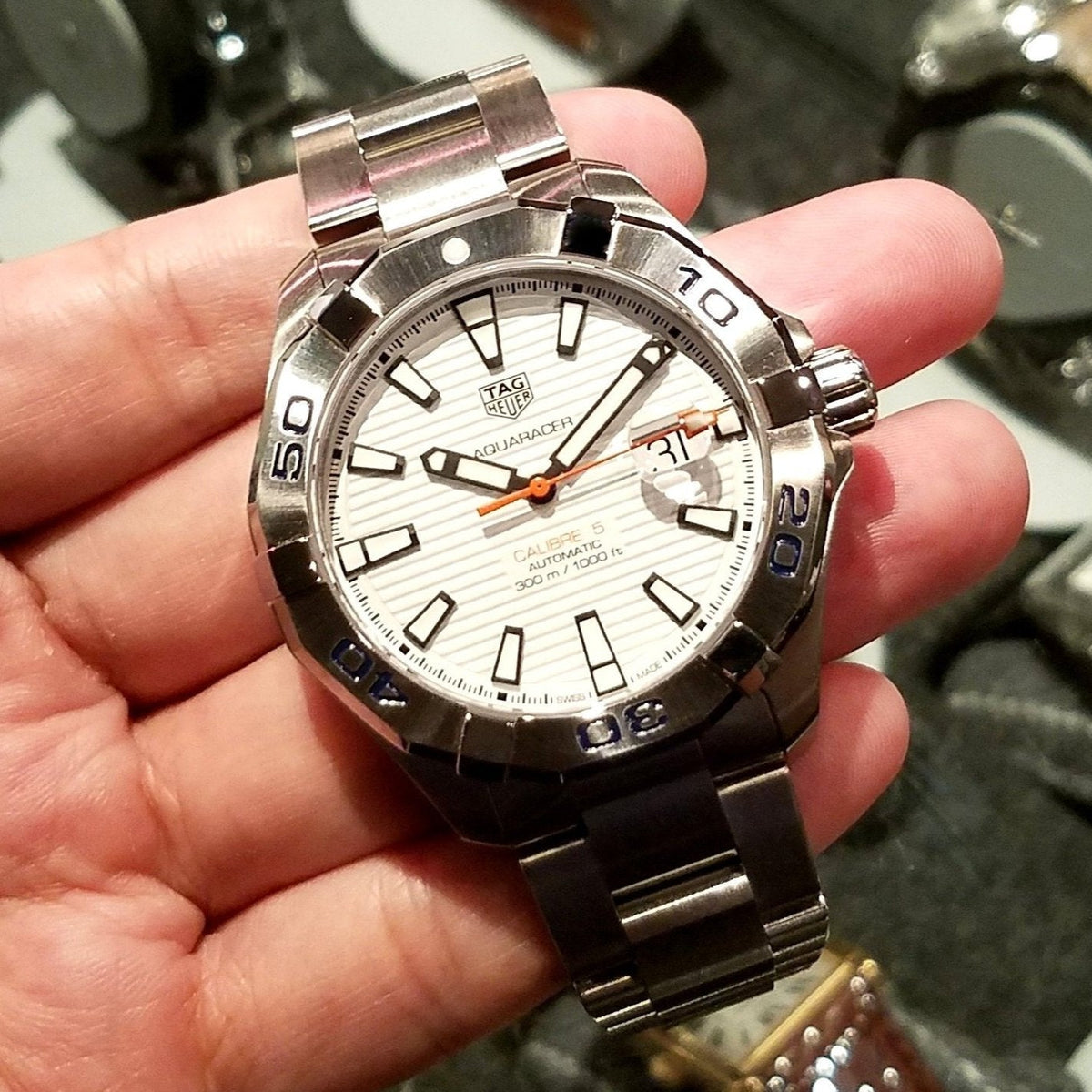  Shop Authentic Tag Heuer Aquaracer White Dial Watch for Men - WAY2013.BA0927 - Luxxuri