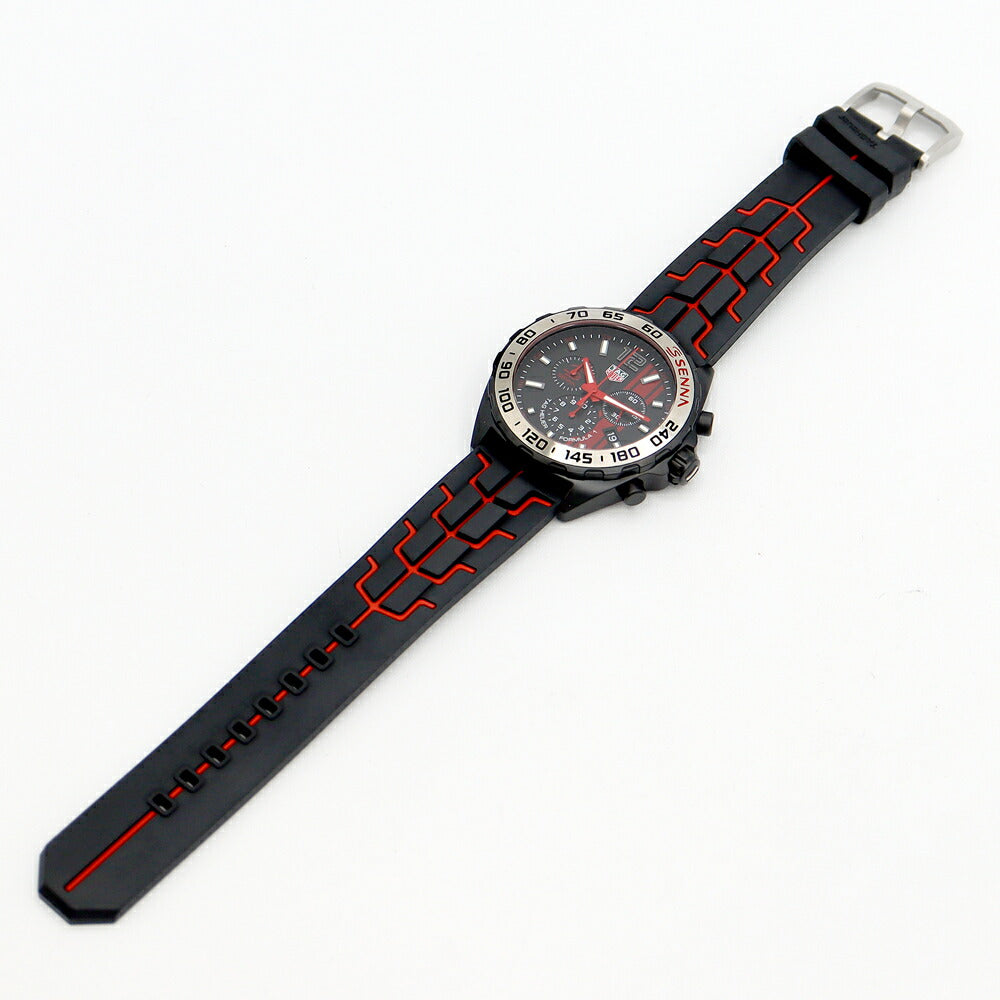  Shop Authentic Tag Heuer Formula 1 Ayrton Senna Limited Edition Black Dial Two Tone Rubber Strap Watch for Men - CAZ1019.FT8027 - Luxxuri