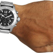  Shop Authentic Fossil Modern Machine Black Dial Silver Steel Strap Watch for Men - FS4926 - Luxxuri