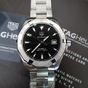  Shop Authentic Tag Heuer Aquaracer Automatic Black Dial Silver Steel Strap Watch for Men - WAY2110.BA0928 - Luxxuri