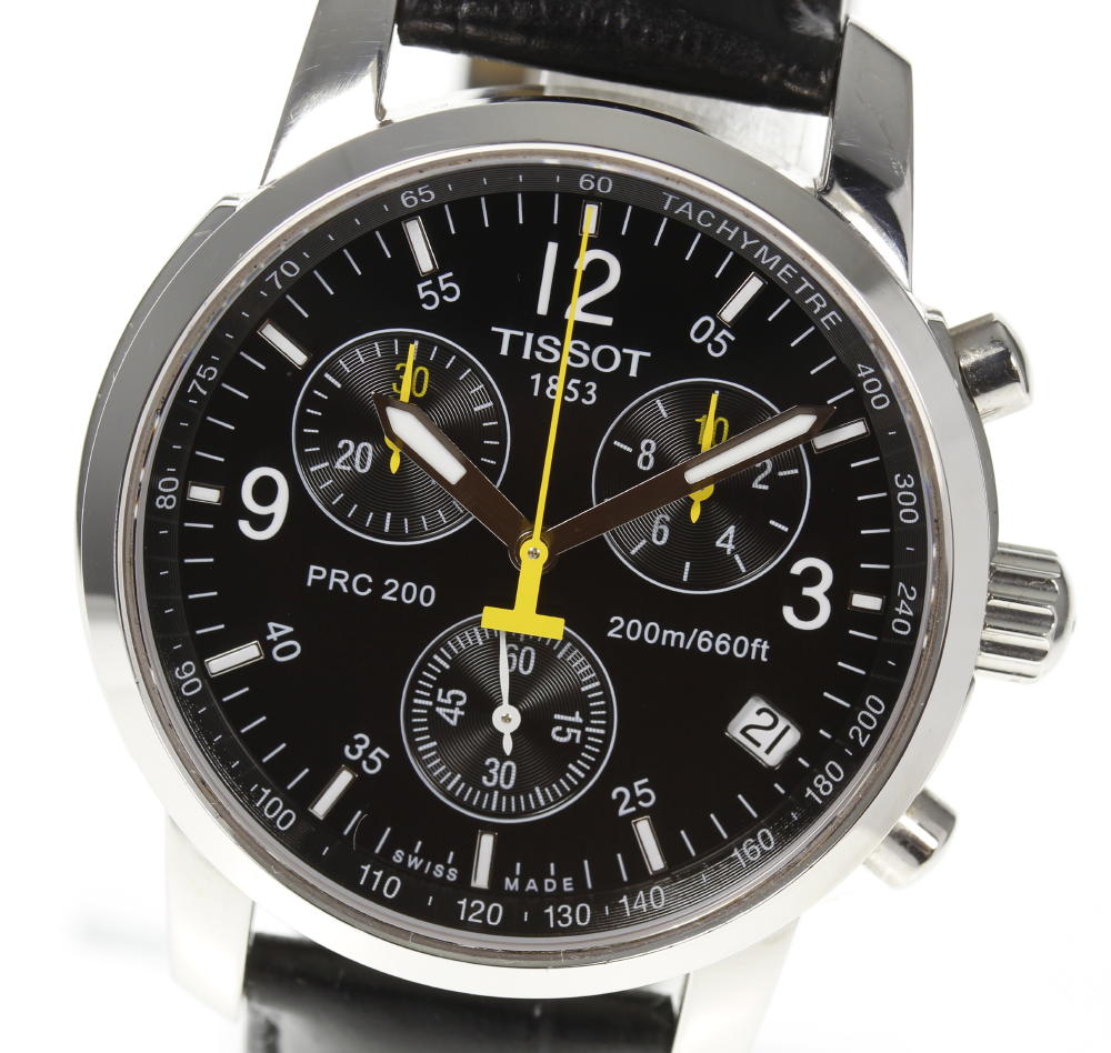  Shop Authentic Tissot T Race PRC 200 Chronograph Quartz Black Dial Black Leather Strap Watch for Men - T17.1.526.52 - Luxxuri