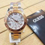  Shop Authentic Guess BFF Multifunction Silver Dial Two Tone Steel Strap Watch for Women - W0231L5 - Luxxuri