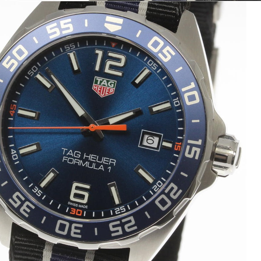  Shop Authentic Tag Heuer Formula 1 Quartz Blue Dial Two Tone NATO Strap Watch for Men - WAZ1010.FC8197 - Luxxuri