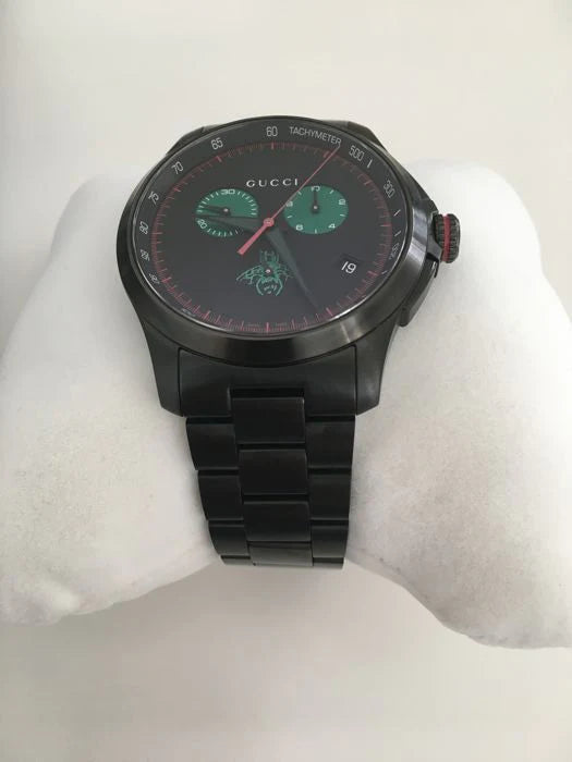  Shop Authentic Gucci G Timeless Quartz Black Dial Black Steel Strap Watch for Men - YA126270 - Luxxuri