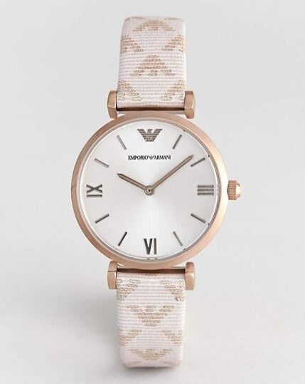  Shop Authentic Emporio Armani Analog Grey Dial Pink Leather Strap Watch For Women - AR11126 - Luxxuri
