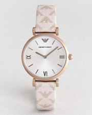  Shop Authentic Emporio Armani Analog Grey Dial Pink Leather Strap Watch For Women - AR11126 - Luxxuri