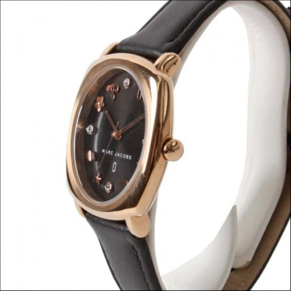  Shop Authentic Marc Jacobs Mandy Black Dial Black Leather Strap Watch for Women - MJ1565 - Luxxuri