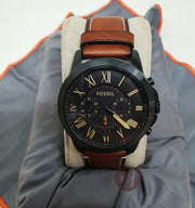  Shop Authentic Fossil Grant Chronograph Black Dial Brown Leather Strap Watch for Men - FS5241 - Luxxuri