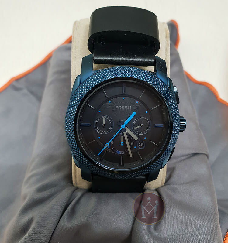  Shop Authentic Fossil Machine Chronograph Black Dial Black Leather Strap Watch for Men - FS5361 - Luxxuri