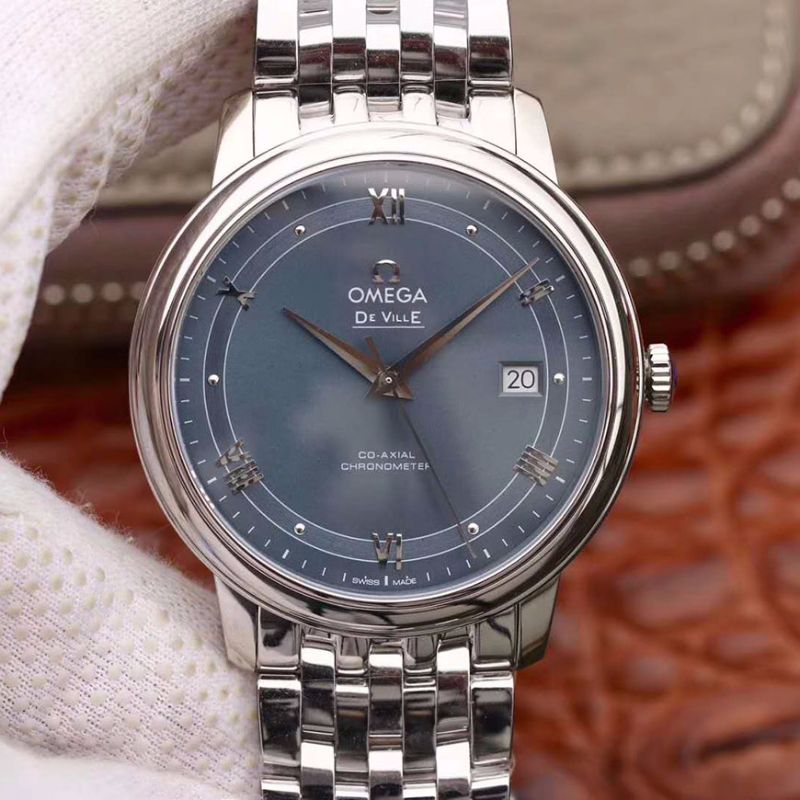  Shop Authentic Omega De Ville Prestige Co-Axial Blue Dial Silver Steel Strap Watch for Men - 424.10.40.20.03.002 - Luxxuri