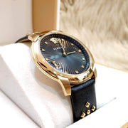  Shop Authentic Versace Audrey Quartz Black Dial Black Leather Strap Watch for Women - VELR00319 - Luxxuri