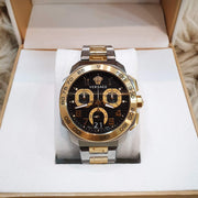  Shop Authentic Versace Dylos Chronograph Black Dial Two Tone Steel Strap Watch for Men - VQC100016 - Luxxuri