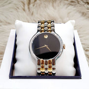  Shop Authentic Movado Veturi Quartz Black Dial Two Tone Steel Strap Watch for Men - 0606932 - Luxxuri