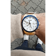  Shop Authentic Hugo Boss Trophy White Dial Gold Steel Strap Watch for Men - 1513631 - Luxxuri