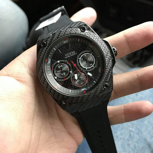  Shop Authentic Guess Legacy Black Dial Black Rubber Strap Watch For Men - W1048G2 - Luxxuri