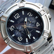  Shop Authentic Guess Rigor Quartz Black Dial Silver Steel Strap Watch For Men - W0218G2 - Luxxuri