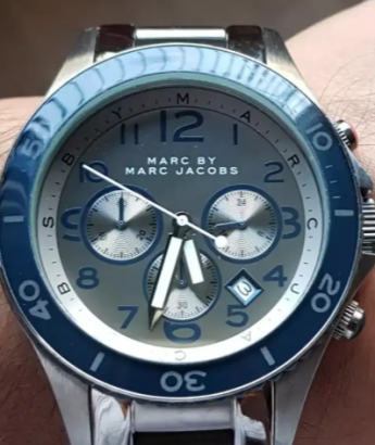  Shop Authentic Marc Jacobs Rock Chronograph Silver Dial Silver Steel Strap Watch for Men - MBM5028 - Luxxuri