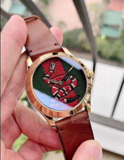  Shop Authentic Gucci Le Marche Des Merveilles Green and Red Dial Brown Leather Strap Unisex Watch - YA1264012 - Luxxuri