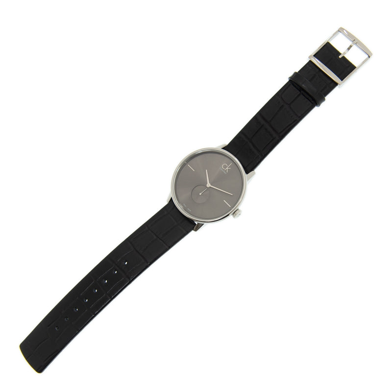  Shop Authentic Calvin Klein Accent Black Dial Black Leather Strap Watch for Men - K2Y211C3 - Luxxuri