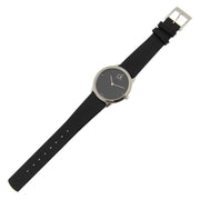  Shop Authentic Calvin Klein Minimal Black Dial Black Leather Strap Watch for Men - K3M221CS - Luxxuri