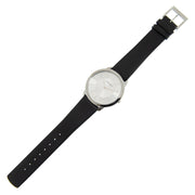  Shop Authentic Calvin Klein Minimalist White Dial Black Leather Strap Watch for Men - K3M211C6 - Luxxuri