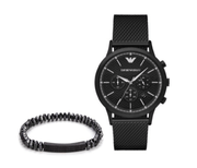  Shop Authentic Emporio Armani Renato Chronograph Black Dial Black Mesh Bracelet Watch For Men - AR2498 - Luxxuri