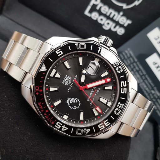  Shop Authentic Tag Heuer Aquaracer Calibre 5 Premiere League Edition Black Dial Silver Stainless Steel Watch for Men - WAY201D.BA0927 - Luxxuri