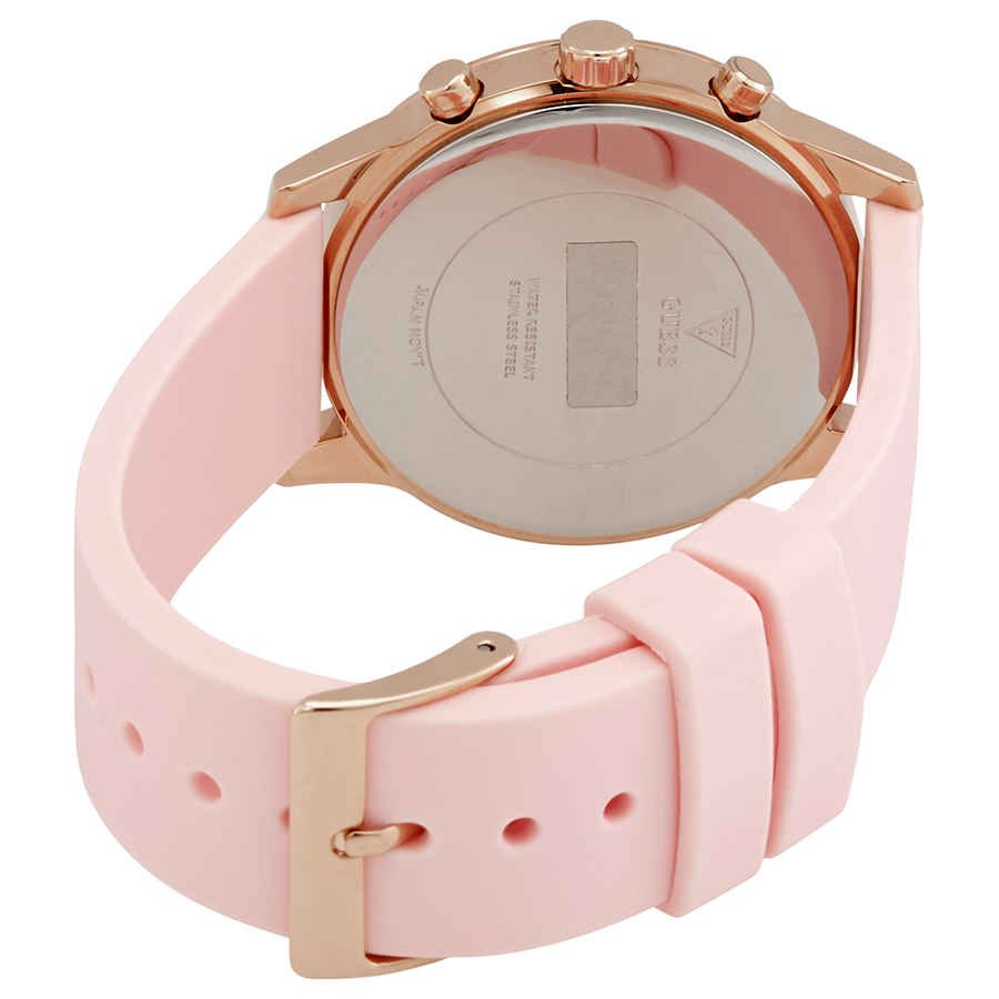  Shop Authentic Guess Solar Rose Gold Dial Pink Rubber Strap Watch For Women - W1135L2 - Luxxuri
