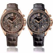  Shop Authentic Hugo Boss Driver Chronograph Brown Dial Brown Leather Strap Watch For Men - HB1513093 - Luxxuri