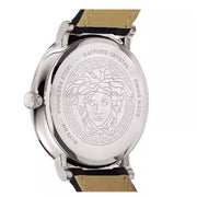  Shop Authentic Versace V-Circle Black Manifesto Courage Quartz Silver Dial Black Leather Strap Watch for Men - VBQ080017 - Luxxuri