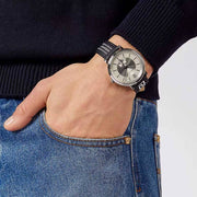 Shop Authentic Versace V-Circle Black Manifesto Courage Quartz Silver Dial Black Leather Strap Watch for Men - VBQ080017 - Luxxuri