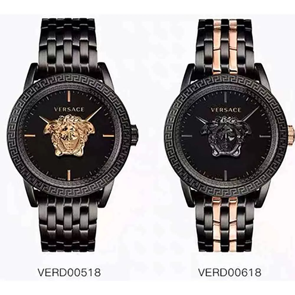  Shop Authentic Versace Palazzo Empire Quartz Black Dial Black Steel Strap Watch For Men - VEDB00518 - Luxxuri