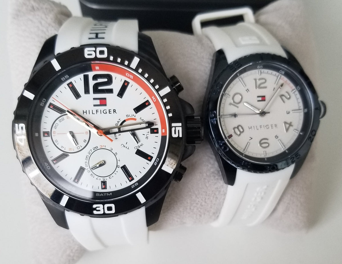  Shop Authentic Tommy Hilfiger Nolan Multi Function White Dial White Rubber Strap Watch for Men - 1791146 - Luxxuri