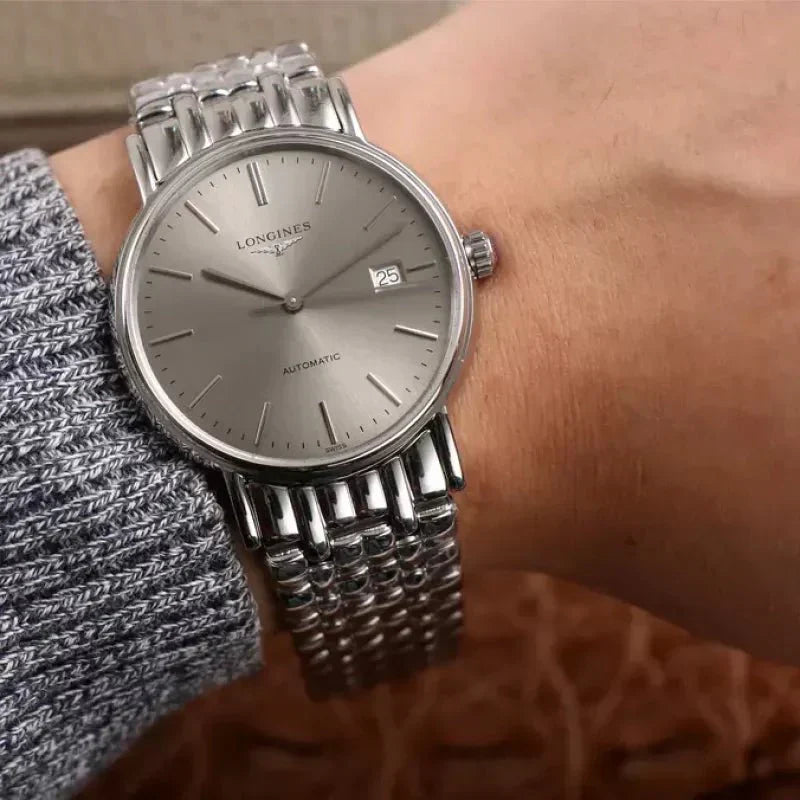  Shop Authentic Longines Presence 38.5mm Automatic Silver Dial Silver Mesh Bracelet Watch for Men - L4.921.4.72.6 - Luxxuri