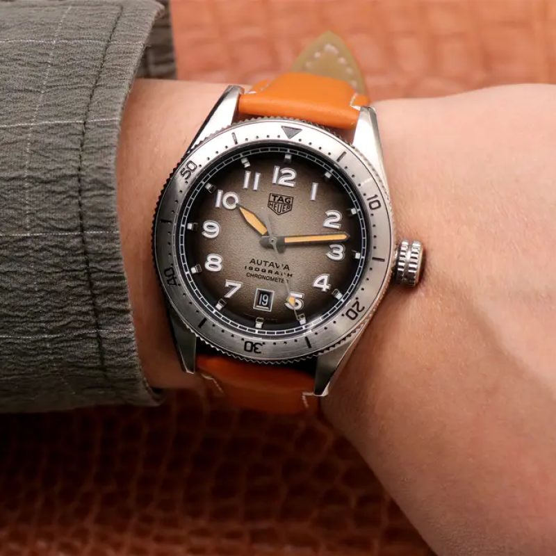  Shop Authentic Tag Heuer Autavia Isograph Grey Dial Calfskin Brown Leather Strap Watch for Men - WBE5111.FC8267 - Luxxuri