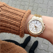  Shop Authentic Tommy Hilfiger Ari Multifunction Diamonds Silver Dial Gold Steel Strap Watch for Women - 1781977 - Luxxuri