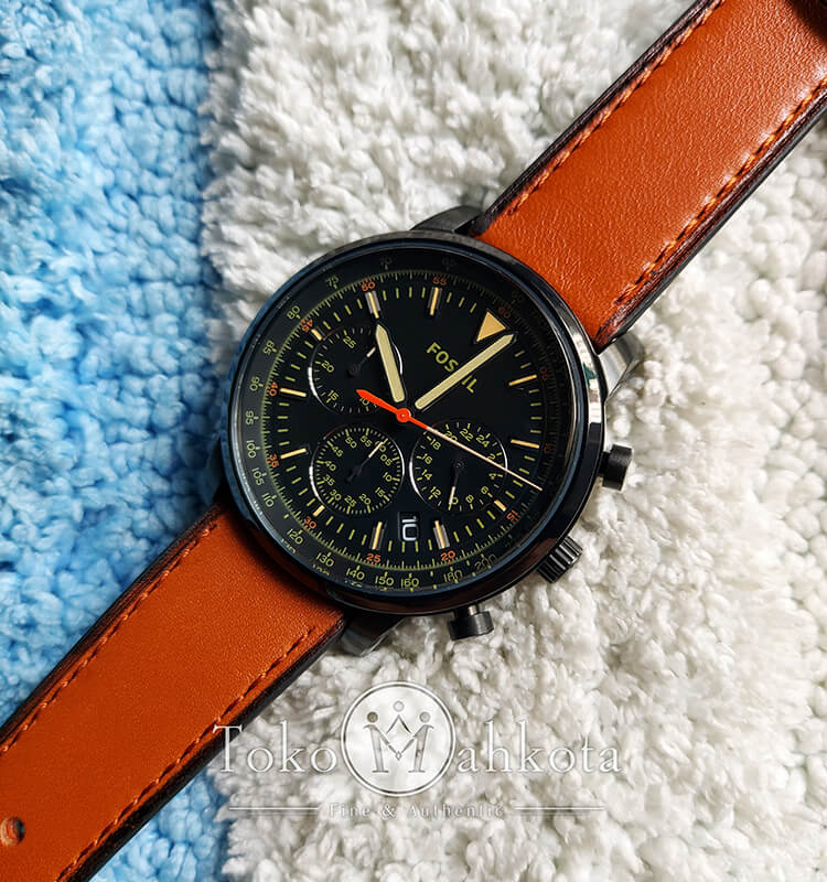  Shop Authentic Fossil Goodwin Luggage Chronograph Black Dial Brown Leather Strap Watch for Men - FS5501 - Luxxuri