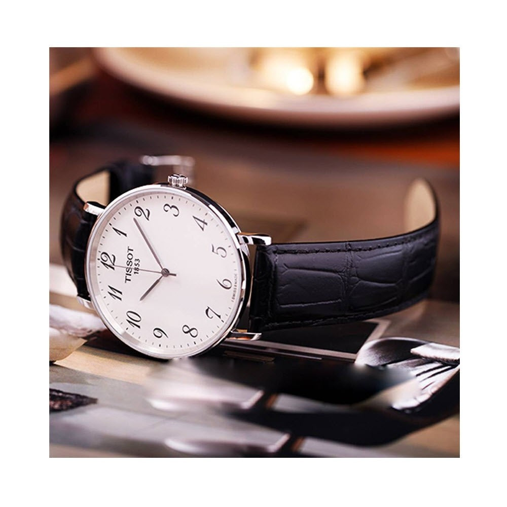  Shop Authentic Tissot Everytime Large White Dial Black Leather Strap Watch For Men - T109.610.16.032.00 - Luxxuri
