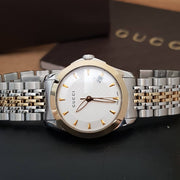  Shop Authentic Gucci G Timeless Silver Dial Two Tone Steel Strap Watch For Women - YA126511 - Luxxuri